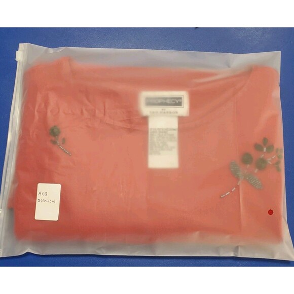 Red Sweater Black Beads 3/4 Sleeves - Prophecy by SAG HARBOR Women's Size Large - Picture 11 of 11